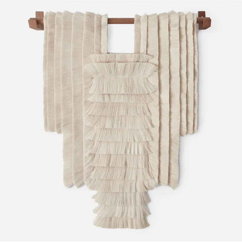 Светло-Бежевое Панно из нитей Palmas Wall Hanging Светло-бежевый в Омске | Loft Concept 