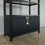 Стеллаж со стеклянными полками Elsa Dreams Black варинант исполнения - 4 | Loft Concept в Омске