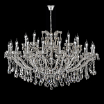 Люстра подвесная двухъярусная с 30-ю лампочками и прозрачными хрустальными подвесками на хромированном основании Crystal lamps варинант исполнения - 2 | Loft Concept в Омске