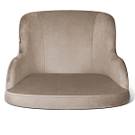 Барный стул со спинкой и подлокотниками на 4-х деревянных ножках Бежевый Велюр Ava Charm варинант исполнения - 2 | Loft Concept в Омске