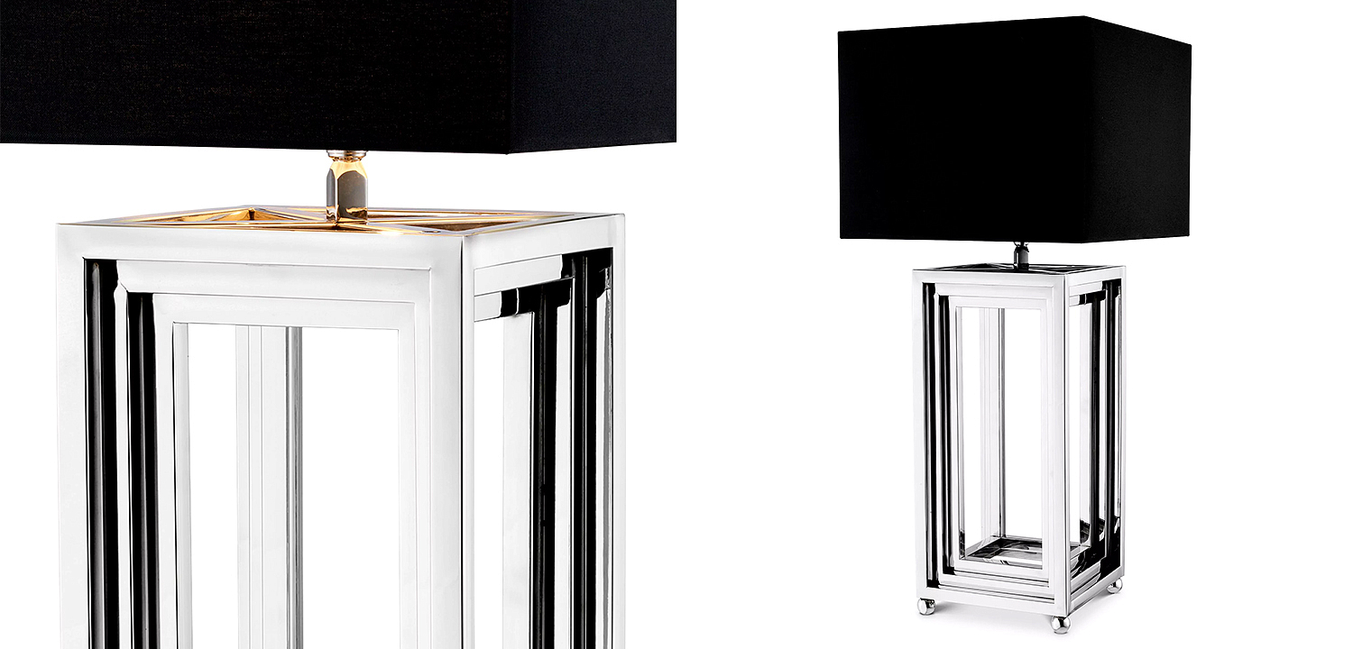 Настольная лампа Eichholtz Table Lamp Menaggio Nickel Настольная лампа Eichholtz Table Lamp Menaggio Nickel - Loft-Concept в Омске