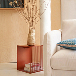 Оранжевый приставной стол из металла Lattice варинант исполнения - 7 | Loft Concept в Омске