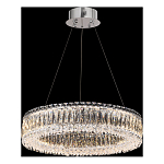 Люстра подвесная круглая из прозрачного хрусталя с корпусом из металла цвета хром Selfsufficient варинант исполнения - 3 | Loft Concept в Омске