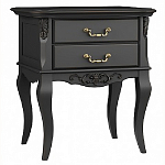 Тумба прикроватная черная из массива бука в стиле прованс Black Provence варинант исполнения - 3 | Loft Concept в Омске