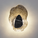 Бра с волнообразным стеклянным плафоном и вставкой из мрамора Liquid Stone варинант исполнения - 13 | Loft Concept в Омске