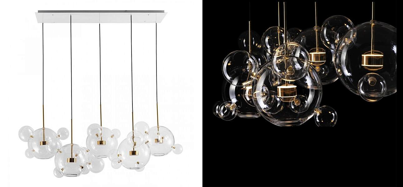 Линейный Светодиодный Светильник Giopato & Coombes Bubble Chandelier Linear Circle 5 плафонов Линейный Светодиодный Светильник Giopato & Coombes Bubble Chandelier Linear Circle 5 плафонов - Loft-Concept в Омске