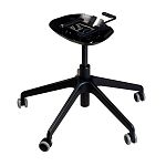 Стул с мягкой синей обивкой из велюра и подъемно-поворотным механизмом на черных колесиках Harper Blue варинант исполнения - 4 | Loft Concept в Омске