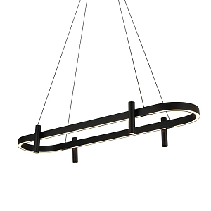 Люстра подвесная овальная черная  Black Light Fixtures