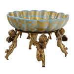 Чаша с орнаментом на бронзовых ножках в виде ангелов Eden Garden варинант исполнения - 2 | Loft Concept в Омске