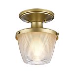 Потолочный светильник для ванных комнат с плафоном из прессованного фактурного стекла Quoizel варинант исполнения - 6 | Loft Concept в Омске