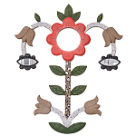 Зеркало-цветок из картона в русском стиле варинант исполнения - 1 | Loft Concept в Омске