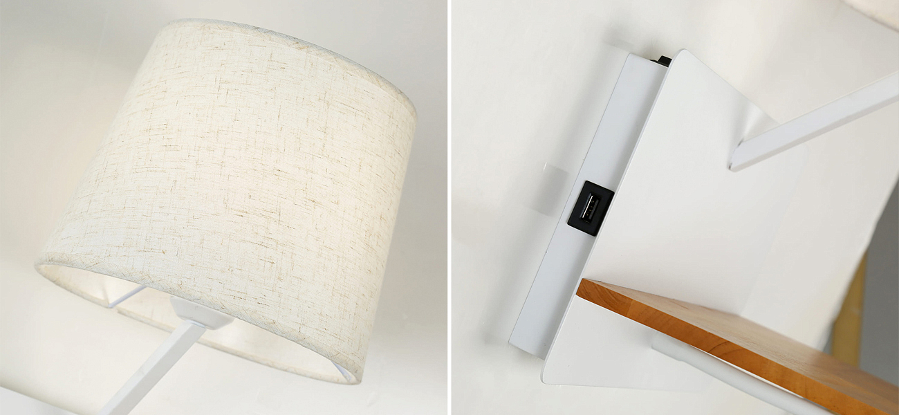Бра с абажуром и гибким спотом Trumpet Wall White USB Бра с абажуром и гибким спотом Trumpet Wall White USB - Loft-Concept в Омске