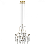 Люстра подвесная из металла с хрустальными подвесками прозрачного цвета Quasar 41 варинант исполнения - 2 | Loft Concept в Омске