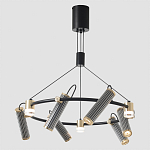 Люстра круглая с 9-ю цилиндрическими плафонами на магнитном креплении Bronze Concert варинант исполнения - 5 | Loft Concept в Омске