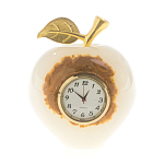 Часы настольные в виде яблока из натурального камня Оникс Stone Clock варинант исполнения - 5 | Loft Concept в Омске