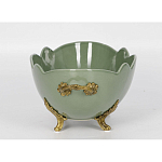 Чаша зеленого цвета из фарфора с волнообразным краем Eden Garden porcelain and bronze варинант исполнения - 2 | Loft Concept в Омске