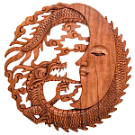 Панно из дерева дракон и луна Panel With Animals варинант исполнения - 1 | Loft Concept в Омске