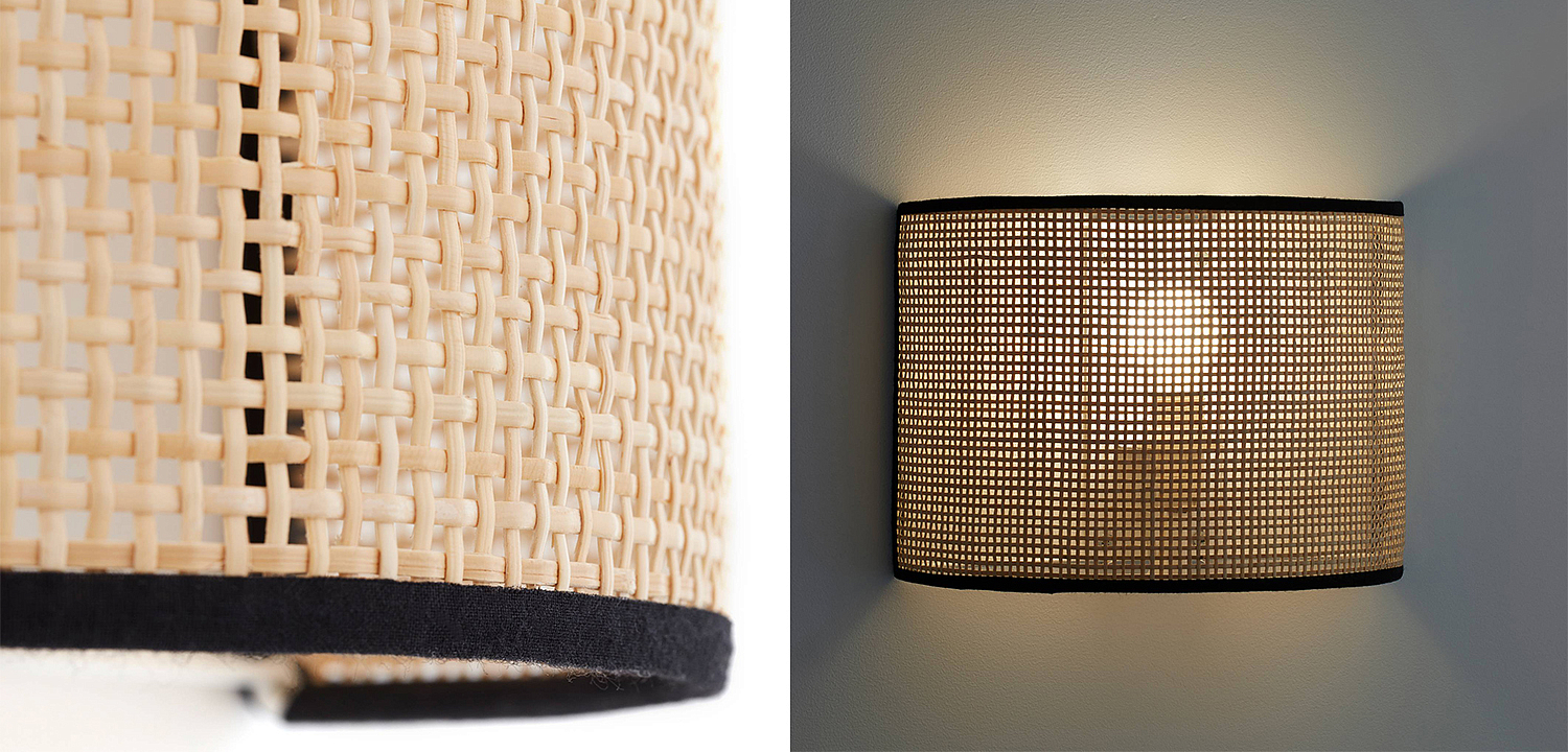 Бра Ottar Wicker Bamboo Cane beige black Бра Ottar Wicker Bamboo Cane beige black - Loft-Concept в Омске