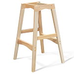 Барный стул со спинкой на 4-х деревянных ножках Оранжевый Велюр Ava Charm варинант исполнения - 4 | Loft Concept в Омске