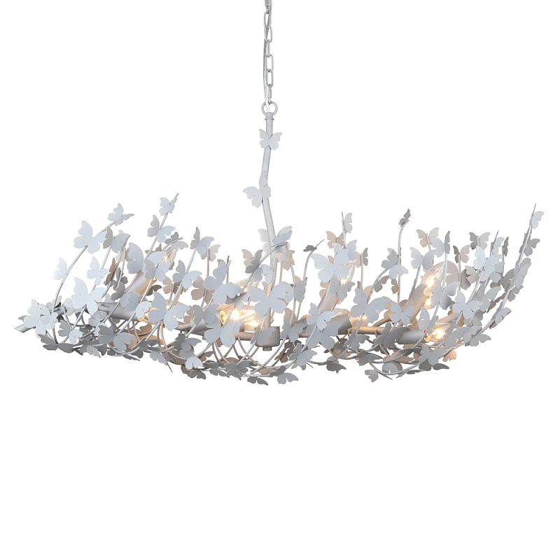 Люстра с абажуром оформленным в виде стаи бабочек Eternal Butterflies Золотой Серебряный в Омске | Loft Concept 