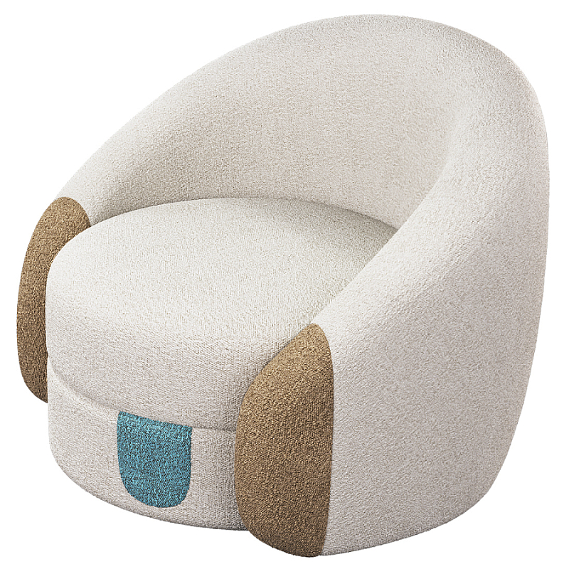 Дизайнерское Кресло Undina Молочный Песочный Голубой в Омске | Loft Concept 