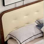 Кровать двуспальная с каркасом из дерева и мягким изголовьем Moon Walnut Bed варинант исполнения - 3 | Loft Concept в Омске