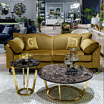 Стол журнальный коричневый на золотом основании Symphony of the Earth варинант исполнения - 3 | Loft Concept в Омске