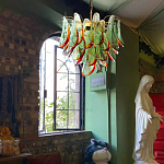 Люстра стеклянная с зелеными лепестками Green Leaf Fall варинант исполнения - 5 | Loft Concept в Омске