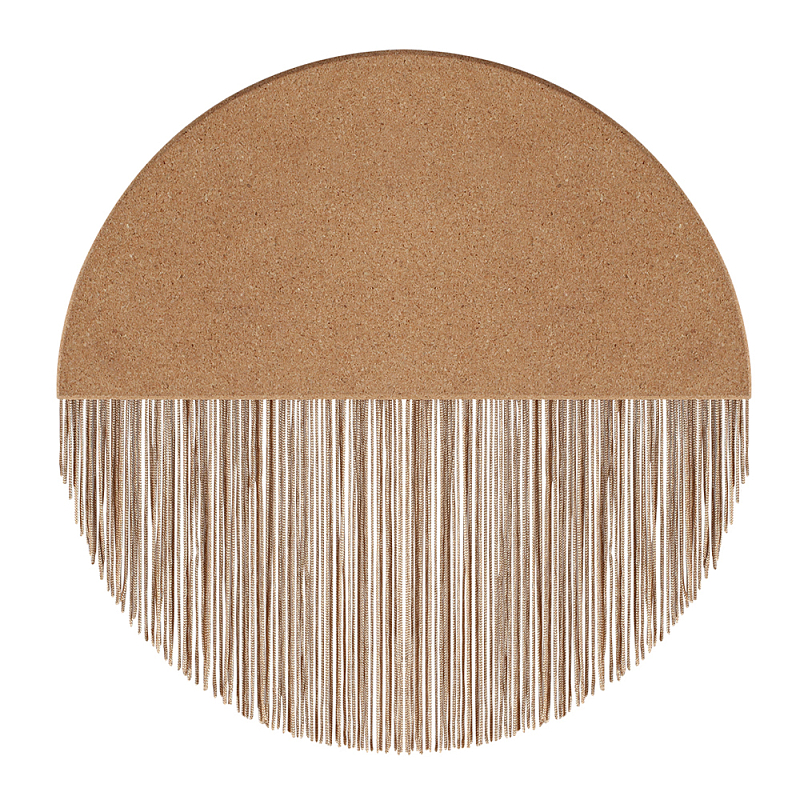 Бра круглое натуральная пробка с бахромой Natural Cork Бежевый в Омске | Loft Concept 