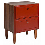 Тумба прикроватная красная из массива бука с 2-мя ящиками Wenge Light варинант исполнения - 1 | Loft Concept в Омске