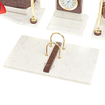 Настольный письменный набор из мрамора и лемезита с гербом и флагом России Marble Accessory варинант исполнения - 4 | Loft Concept в Омске