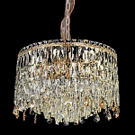 Люстра круглая с хрустальными подвесками на золотистом каркасе Roul Crystal Light варинант исполнения - 1 | Loft Concept в Омске