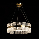 Люстра круглая золотого цвета с прозрачными рельефными стеклянными вставками Textured Glass Chandelier варинант исполнения - 3 | Loft Concept в Омске