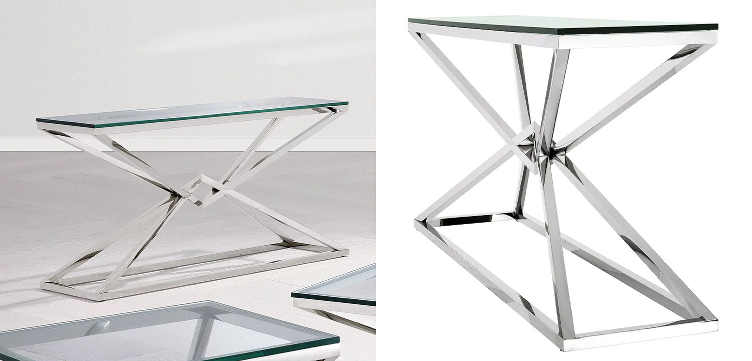Консоль Eichholtz Console Table Connor L Chrome Консоль Eichholtz Console Table Connor L Chrome - Loft-Concept в Омске