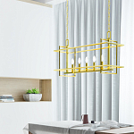 Подвесной светильник прямоугольный 5-ти ламповый Linear Kitchen Light варинант исполнения - 3 | Loft Concept в Омске