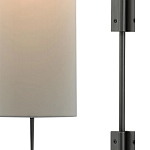 Бра чёрное с тканевым абажуром в форме цилиндра Rough Beauty варинант исполнения - 1 | Loft Concept в Омске