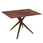 Стол обеденный с коричневой прямоугольной столешницей из керамики на четырех пластиковых ножках Brown Ceramics варинант исполнения - 1 | Loft Concept в Омске