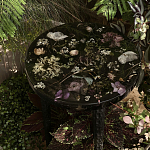 Круглый журнальный столик со столешницей из эпоксидной смолы Epoxy Resin Flowers Coffee Table варинант исполнения - 7 | Loft Concept в Омске