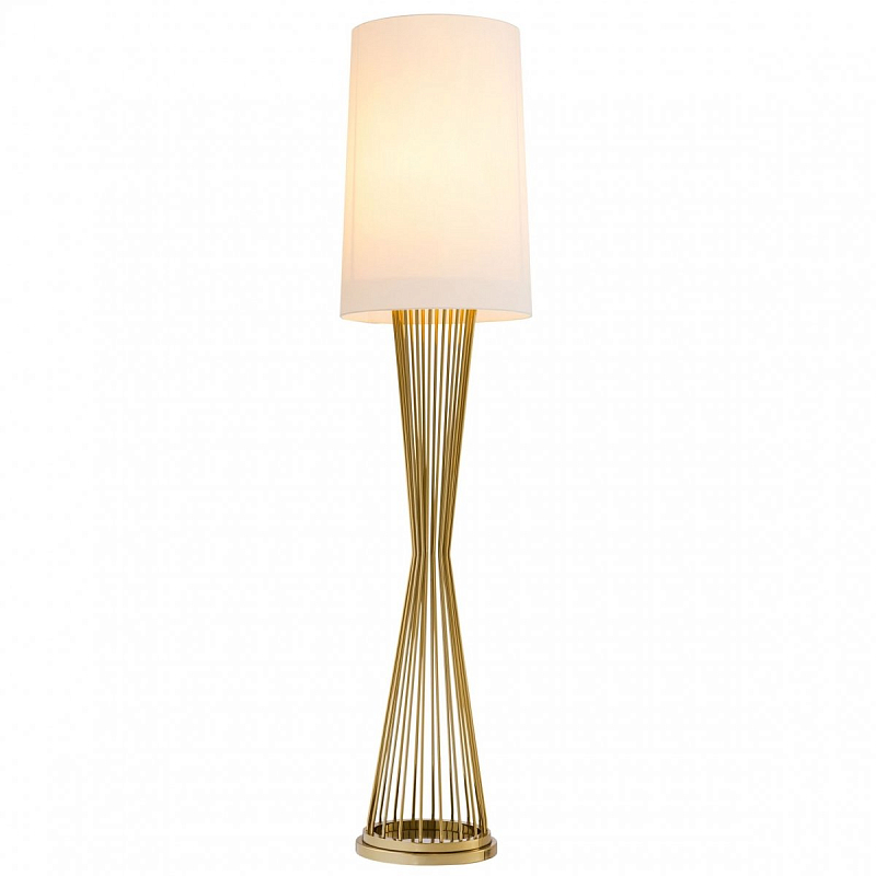 Торшер Eichholtz Floor Lamp Holmes Белый Глянцевое золото Торшер Eichholtz Floor Lamp Holmes Белый Глянцевое золото в Омске | Loft Concept