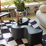 Дизайнерский журнальный стол чёрный изогнутой формы Alefy варинант исполнения - 1 | Loft Concept в Омске