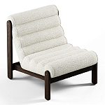 Кресло с деревянным каркасом и обивкой из белой ткани букле Medieval Furniture варинант исполнения - 1 | Loft Concept в Омске