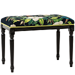 Банкетка из натурального бука черная с изображением птиц и цветов Blooming Birds2 варинант исполнения - 1 | Loft Concept в Омске