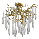 Люстра потолочная с прозрачными стеклянными подвесками в форме капель Droplet Chandelier варинант исполнения - 2 | Loft Concept в Омске