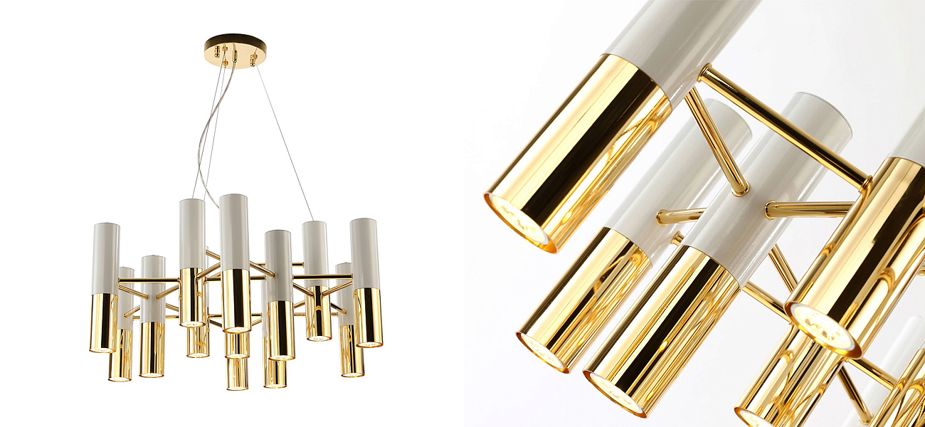 Люстра с бело-золотыми плафонами Delightfull - Loft-Concept в Омске