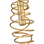 Подвесной светильник светодиодный из металла со спиральным декоративным элементом золотой Metal Spiral варинант исполнения - 3 | Loft Concept в Омске