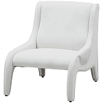 Дизайнерское кресло белое в мягкой велюровой обивке Granger Armchair White варинант исполнения - 1 | Loft Concept в Омске