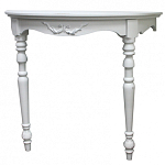 Консоль настенная полукруглая из массива бука с легкими потертостями White Provence варинант исполнения - 1 | Loft Concept в Омске