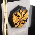 Настольный письменный набор из мрамора и змеевика с гербом России Marble Accessory варинант исполнения - 3 | Loft Concept в Омске