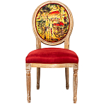 Стул из натурального бука красное с цветным принтом Impressionism in Color варинант исполнения - 1 | Loft Concept в Омске