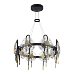 Люстра подвесная круглая черного цвета с круглыми прозрачными плафонами Virelia  варинант исполнения - 5 | Loft Concept в Омске